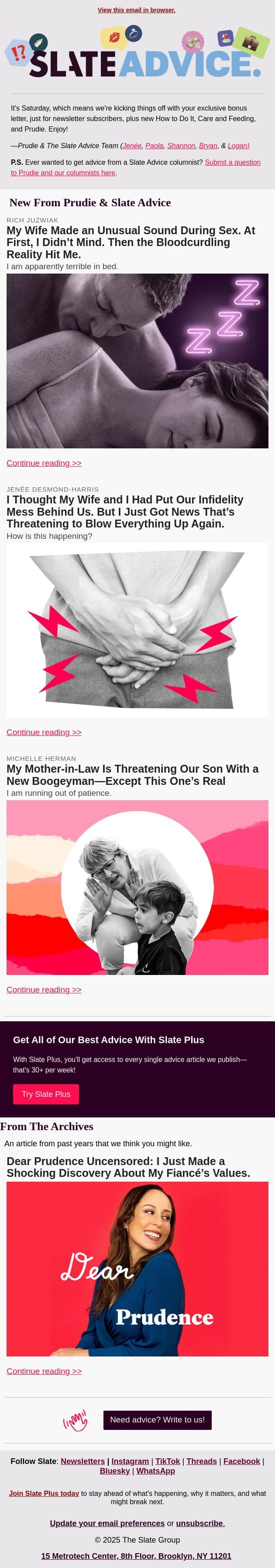 My Wife Made an Unusual Sound During Sex. At First, I Didn’t Mind. Then the Bloodcurdling Reality Hit Me. email from Slate screenshot