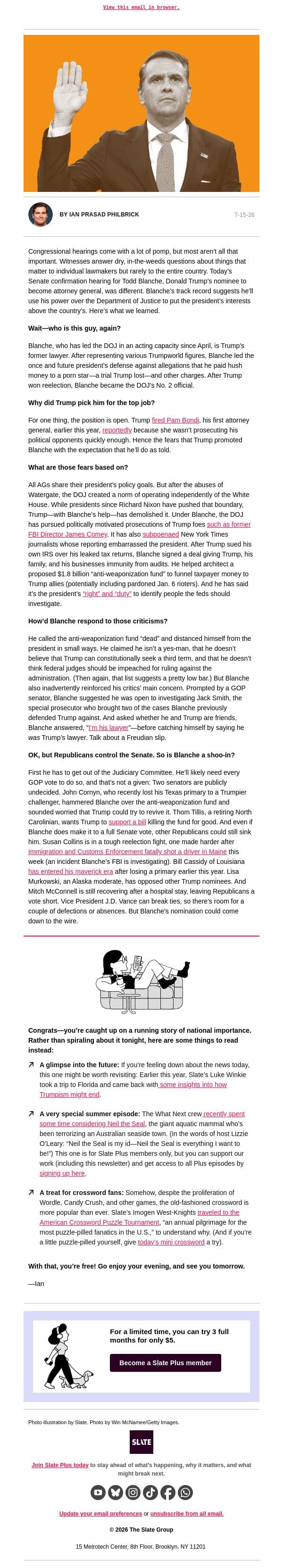 Trump’s AG pick just made a galling Freudian slip email from Slate screenshot