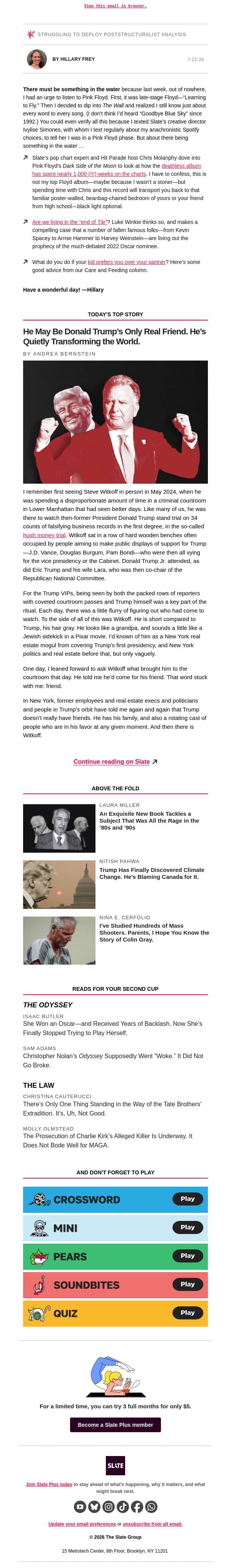 Hey you, let’s go to the dark side of the moon email from Slate screenshot