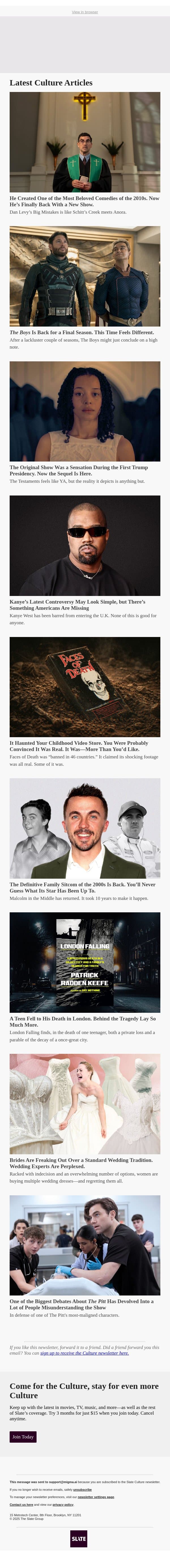 He Created One of the Most Beloved Comedies of the 2010s. Now He’s Finally Back With a New Show. email from Slate screenshot
