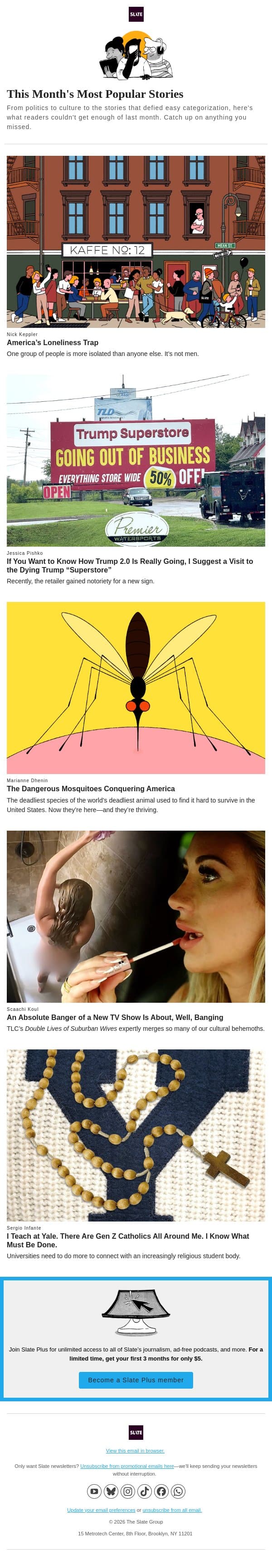 Catch up on August's most popular stories email from Slate screenshot