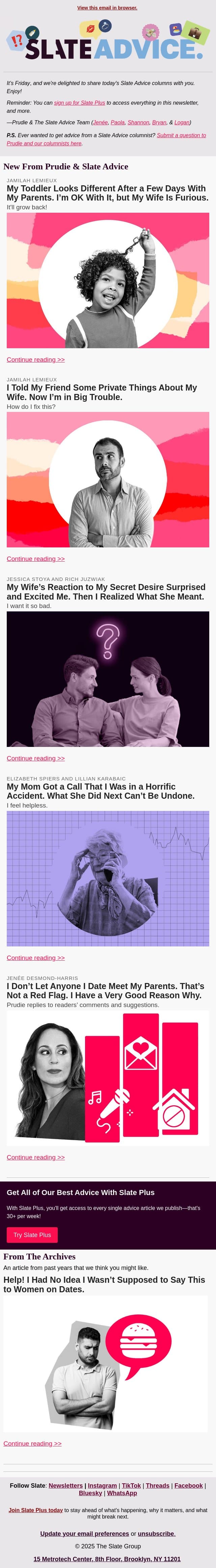 My Toddler Looks Different After a Few Days With My Parents. I’m OK With It, but My Wife Is Furious. email from Slate screenshot