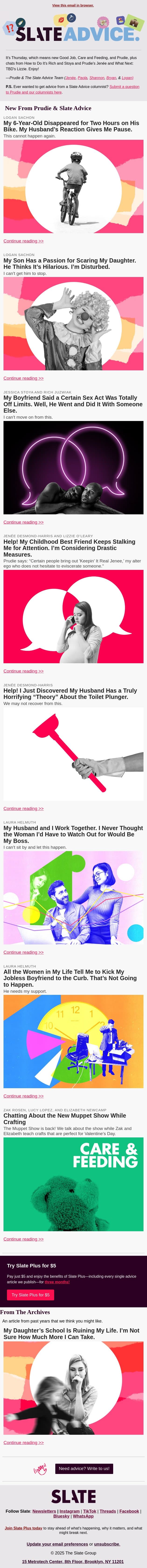 My 6-Year-Old Disappeared for Two Hours on His Bike. My Husband’s Reaction Gives Me Pause. email from Slate screenshot