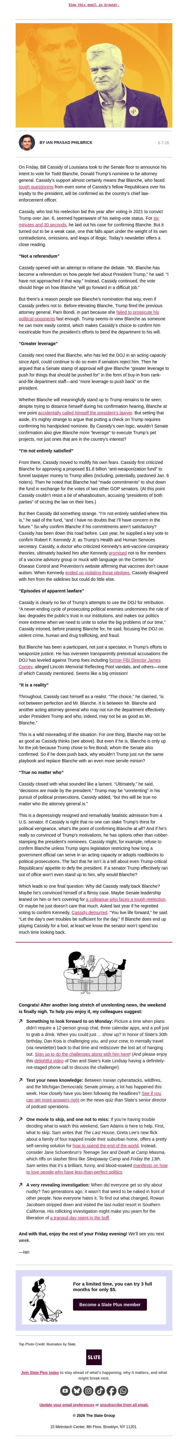 When voting to undermine the rule of law, spare us the terrible speech email from Slate screenshot