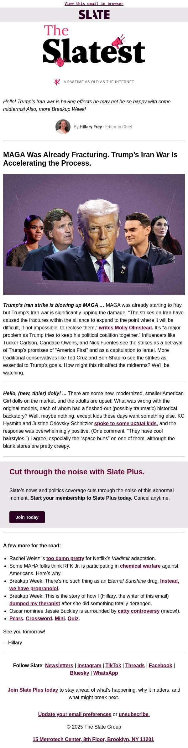 Adults don’t like the new American Girl dolls. Guess who does? email from Slate screenshot
