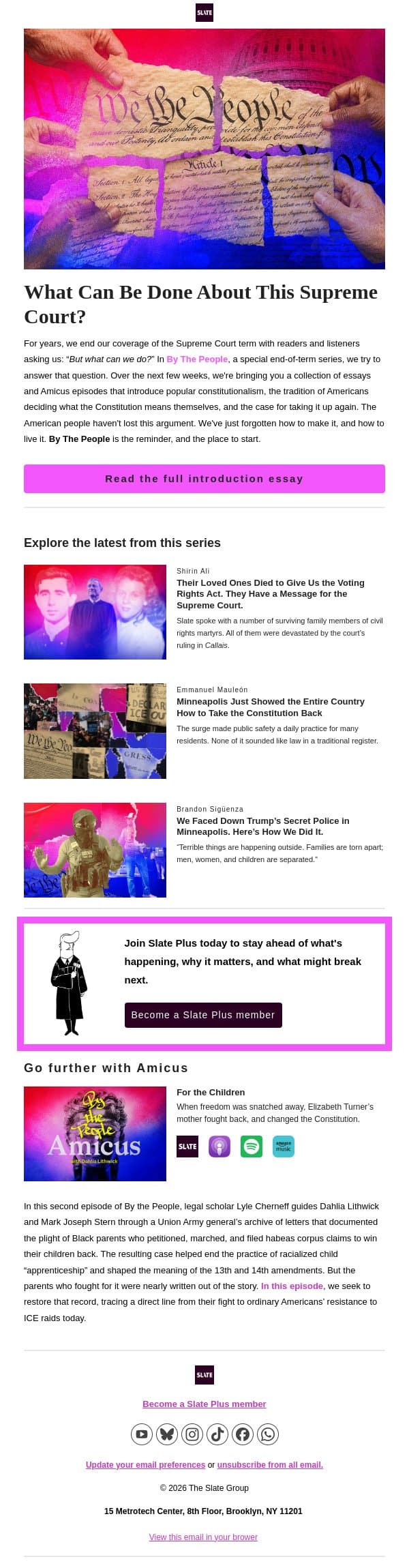 What can be done after this Supreme Court term? email from Slate screenshot