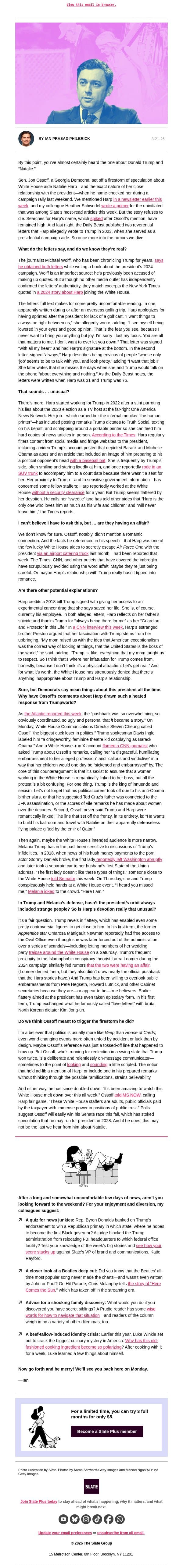 A few (more) questions about Natalie Harp email from Slate screenshot