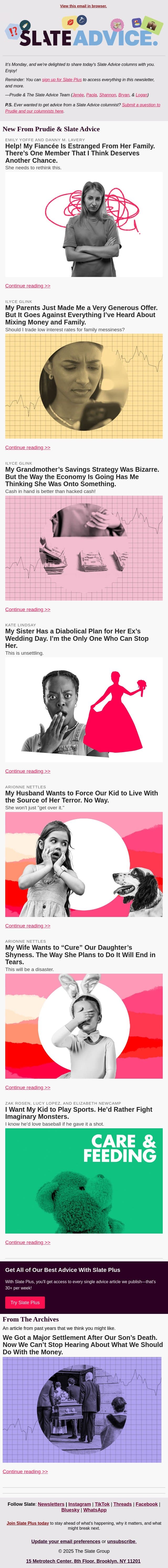 Help! My Fiancée Is Estranged From Her Family. There’s One Member That I Think Deserves Another Chance. email from Slate screenshot