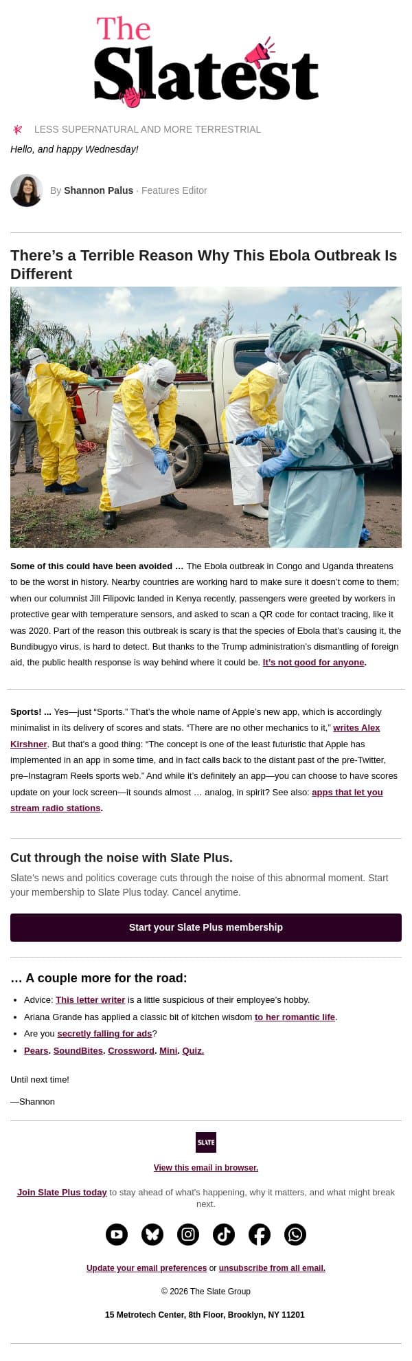 When Jill Filipovic got off the plane, she was in a scene from another era email from Slate screenshot