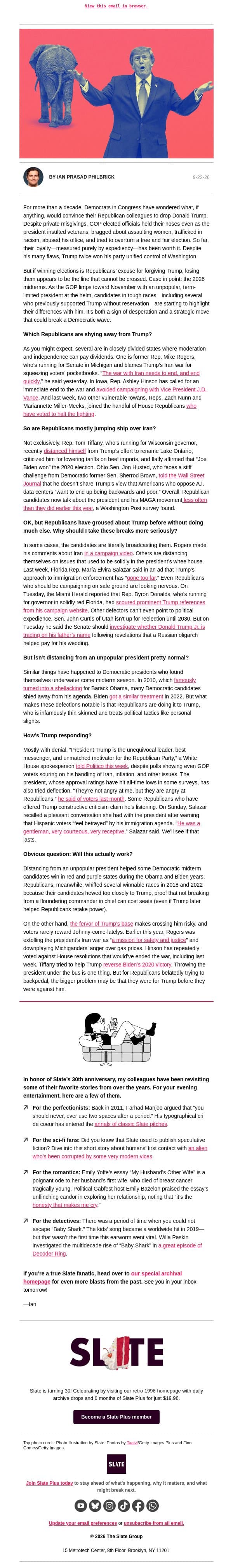 We’ve found what it takes for the GOP to turn on Trump email from Slate screenshot