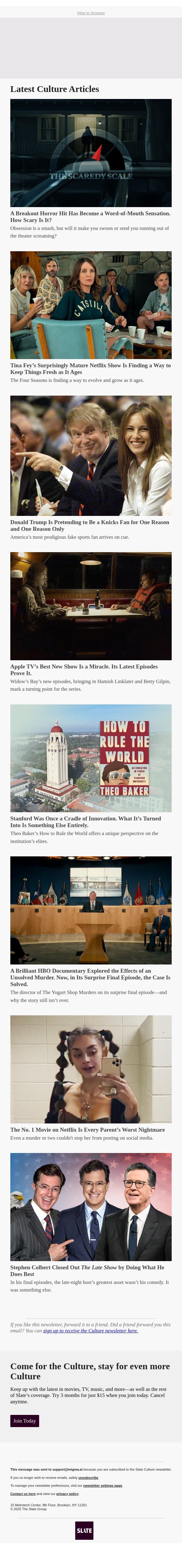 A Breakout Horror Hit Has Become a Word-of-Mouth Sensation. How Scary Is It? email from Slate screenshot