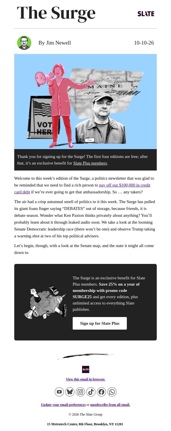 Democrats face a painful déjà vu email from Slate screenshot