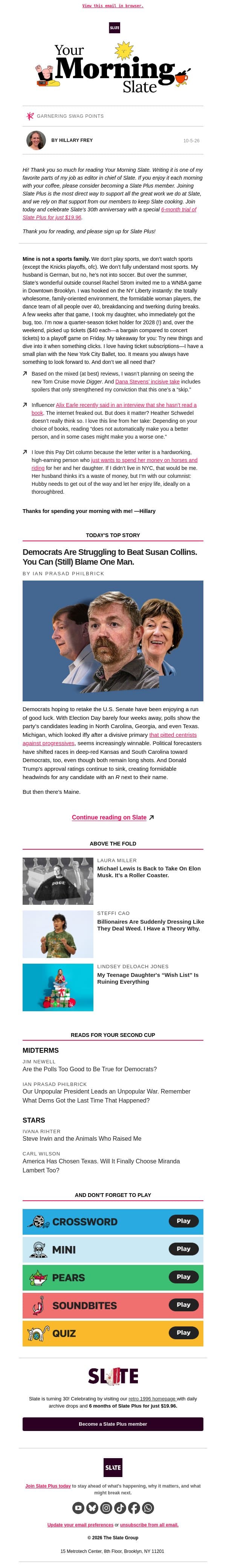 Alix Earle says she has never read a book. Is that bad? email from Slate screenshot