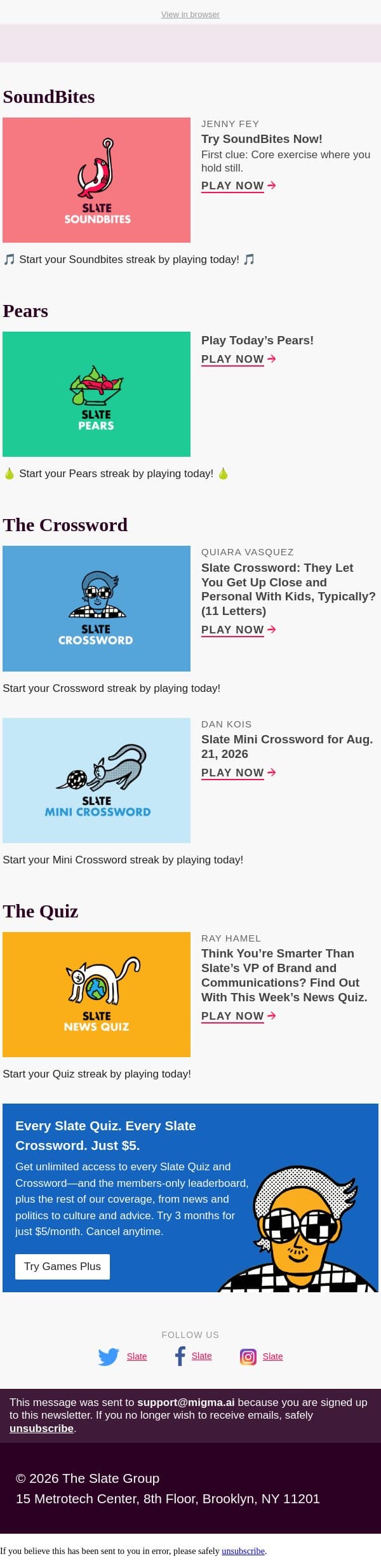 Keep a cool head as you tackle this week’s Slate News Quiz email from Slate screenshot