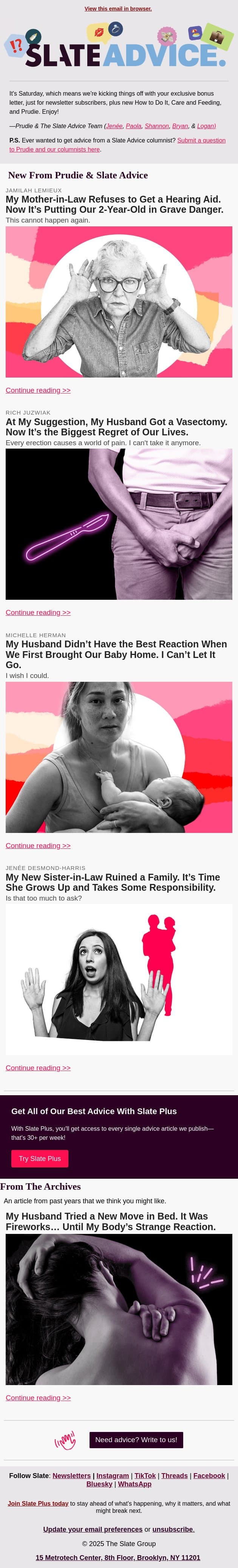 My Mother-in-Law Refuses to Get a Hearing Aid. Now It’s Putting Our 2-Year-Old in Grave Danger. email from Slate screenshot