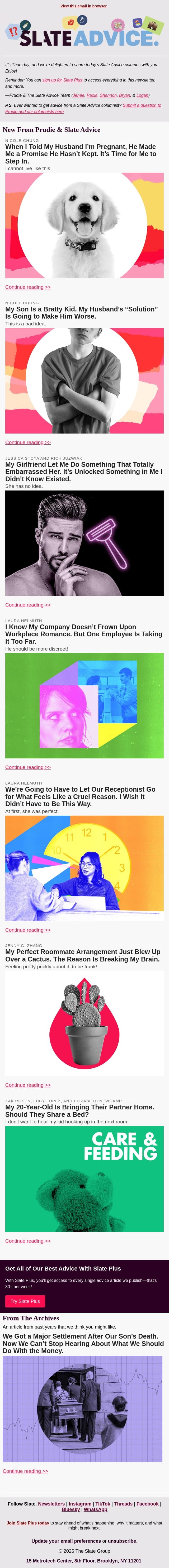 When I Told My Husband I’m Pregnant, He Made Me a Promise He Hasn’t Kept. It’s Time for Me to Step In. email from Slate screenshot