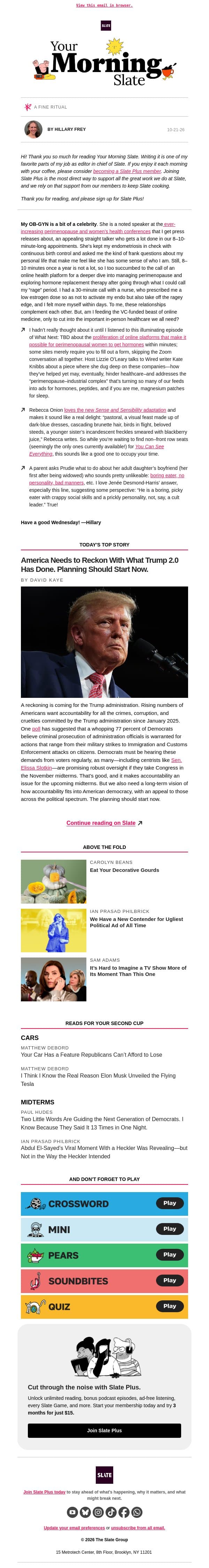 The perimenopause–industrial complex email from Slate screenshot