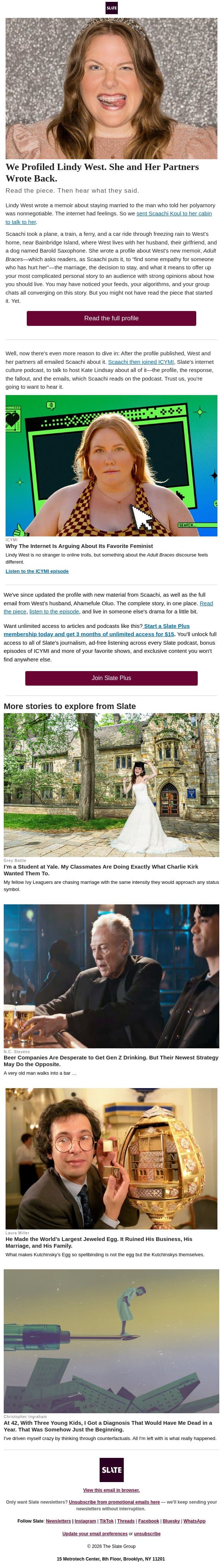 Read the Lindy West profile everyone is talking about email from Slate screenshot
