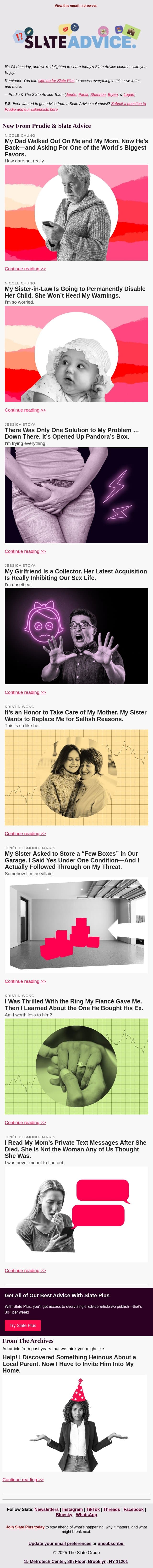 My Dad Walked Out On Me and My Mom. Now He’s Back—and Asking For One of the World’s Biggest Favors. email from Slate screenshot