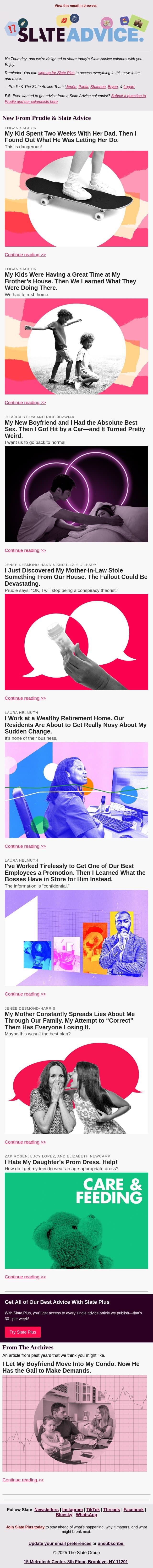My Kid Spent Two Weeks With Her Dad. Then I Found Out What He Was Letting Her Do. email from Slate screenshot