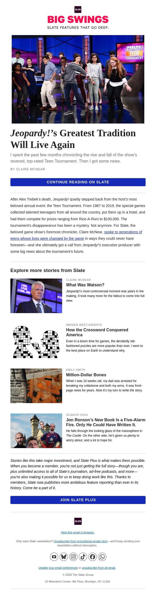 Why Jeopardy!’s teen tournament disappeared email from Slate screenshot