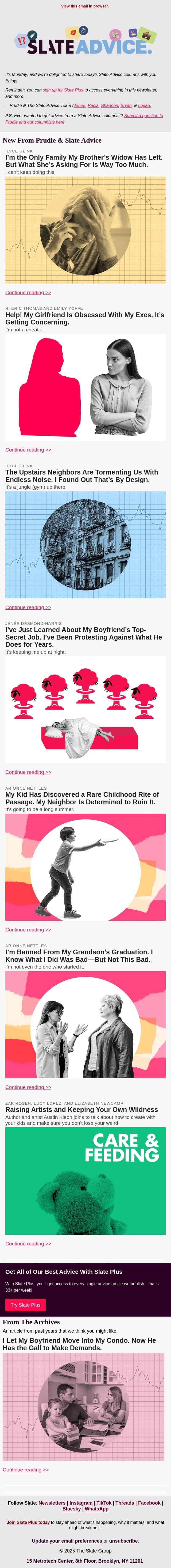 I’m the Only Family My Brother’s Widow Has Left. But What She’s Asking For Is Way Too Much. email from Slate screenshot