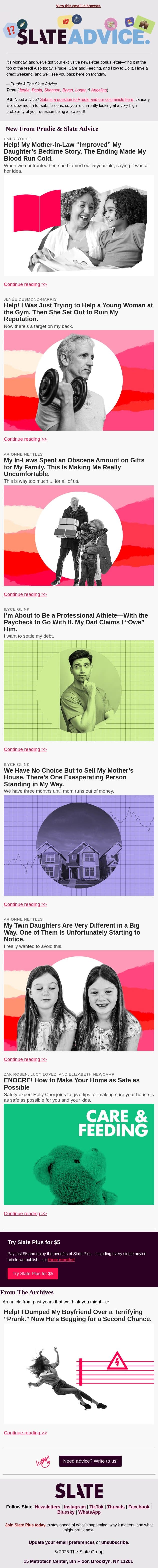 Help! My Mother-in-Law “Improved” My Daughter’s Bedtime Story. The Ending Made My Blood Run Cold. email from Slate screenshot