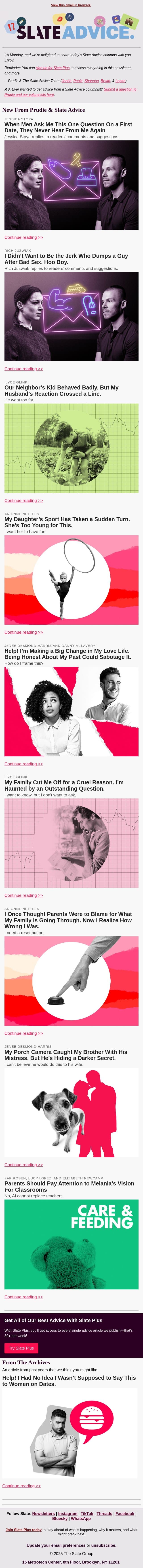 When Men Ask Me This One Question On a First Date, They Never Hear From Me Again email from Slate screenshot