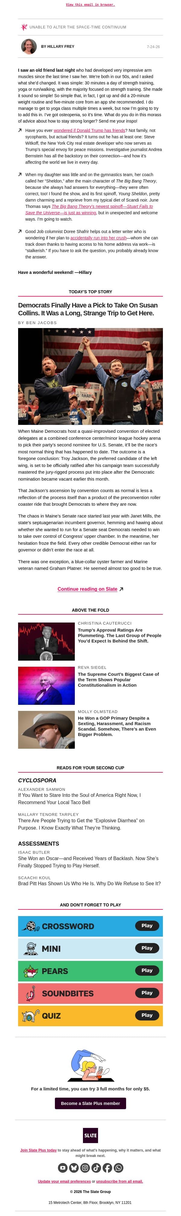 A close look at the man who may be Trump’s only friend email from Slate screenshot