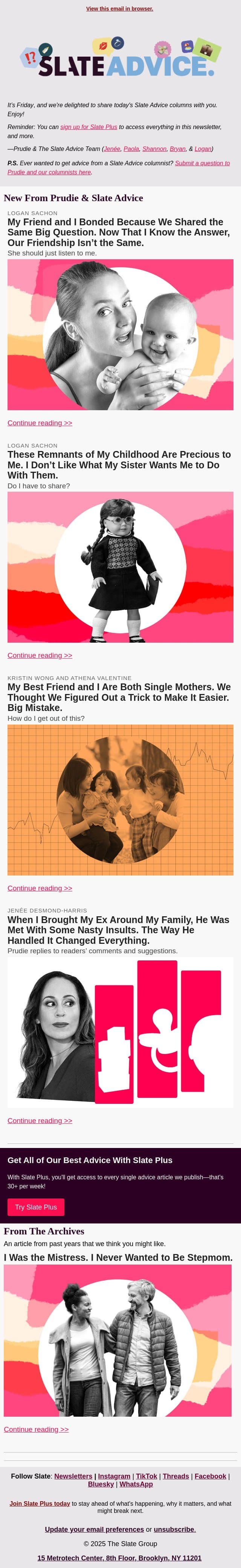 My Friend and I Bonded Because We Shared the Same Big Question. Now That I Know the Answer, Our Friendship Isn’t the Same. email from Slate screenshot