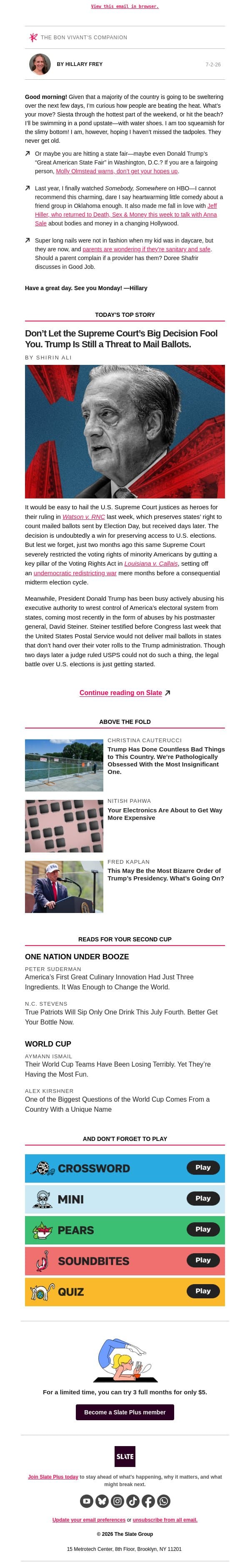 If you love a state fair, better skip Trump’s email from Slate screenshot