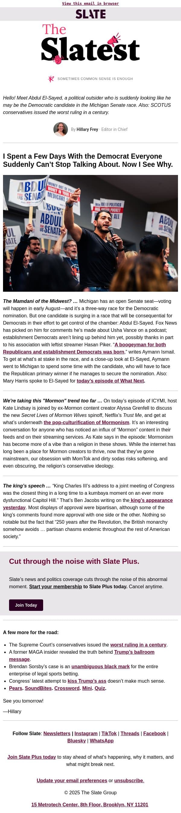 A boogeyman for Republicans and Democrats email from Slate screenshot