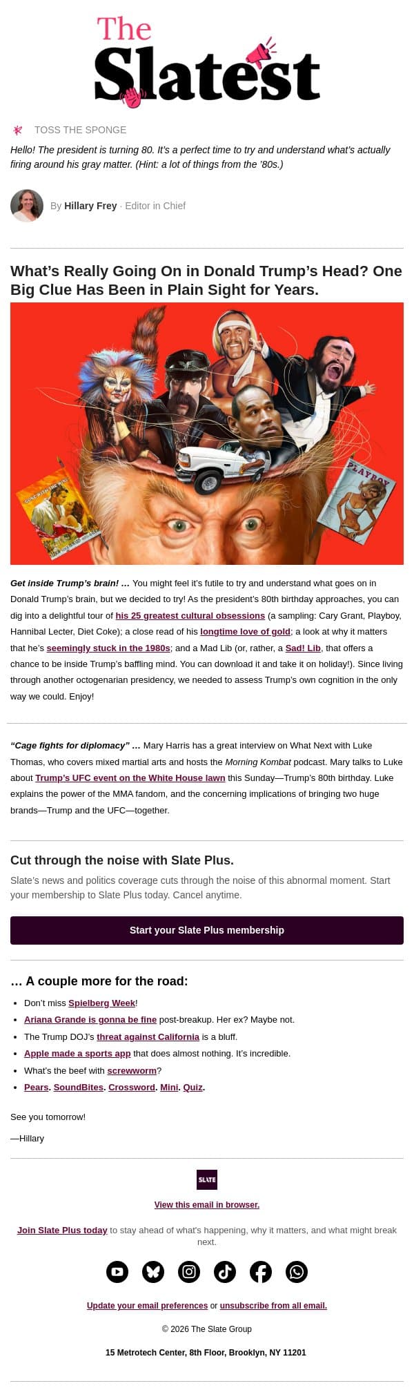 What’s Trump thinking? Let’s see! email from Slate screenshot