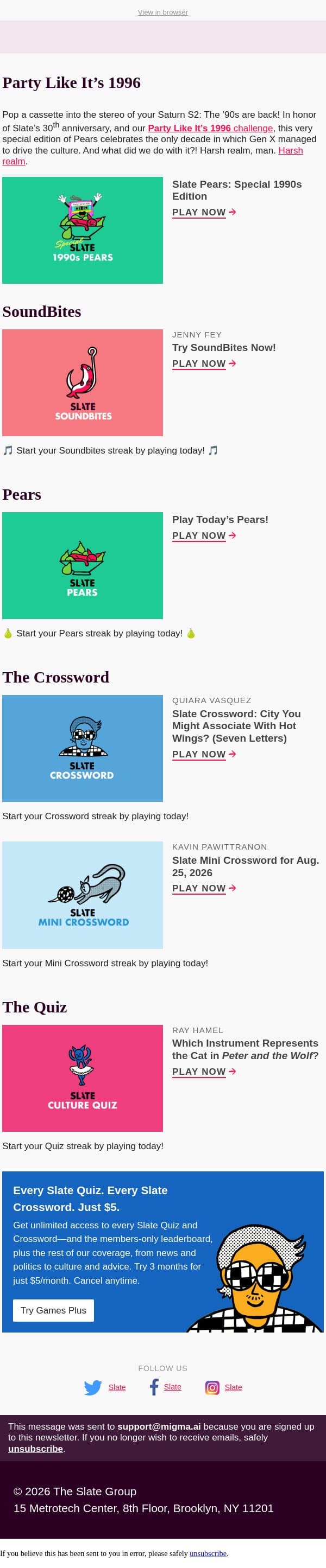 Which instrument represents the cat in Peter and the Wolf? email from Slate screenshot
