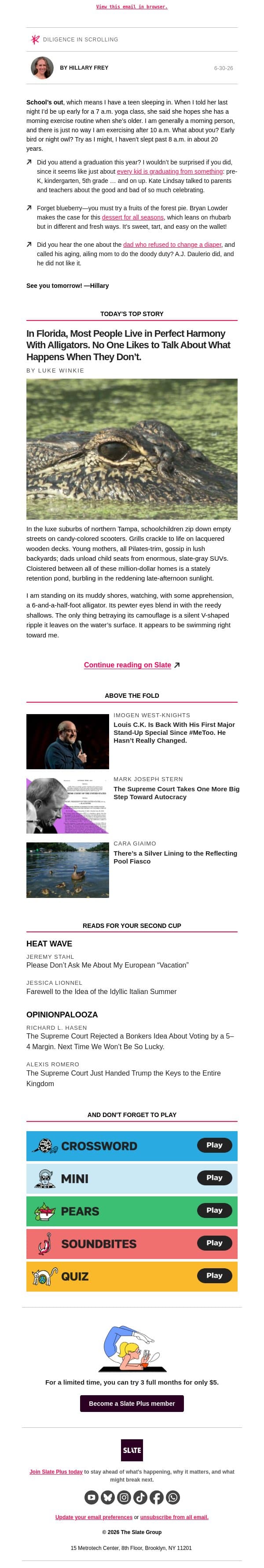 “Graduation creep” is real. And exhausting. email from Slate screenshot