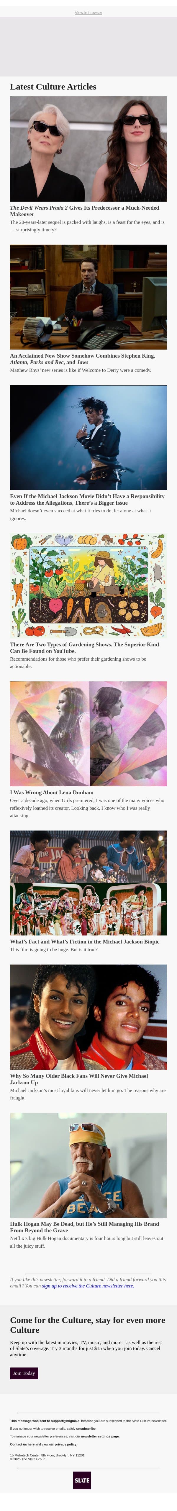 The Devil Wears Prada 2 Gives Its Predecessor a Much-Needed Makeover email from Slate screenshot