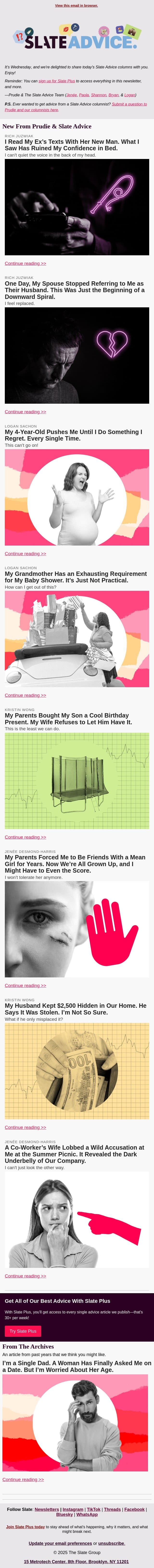 I Read My Ex’s Texts With Her New Man. What I Saw Has Ruined My Confidence in Bed. email from Slate screenshot
