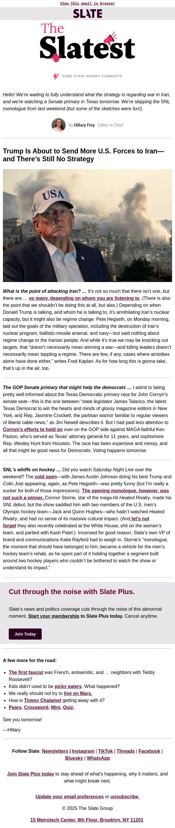 Democrats may get a boost in retaking the Senate email from Slate screenshot