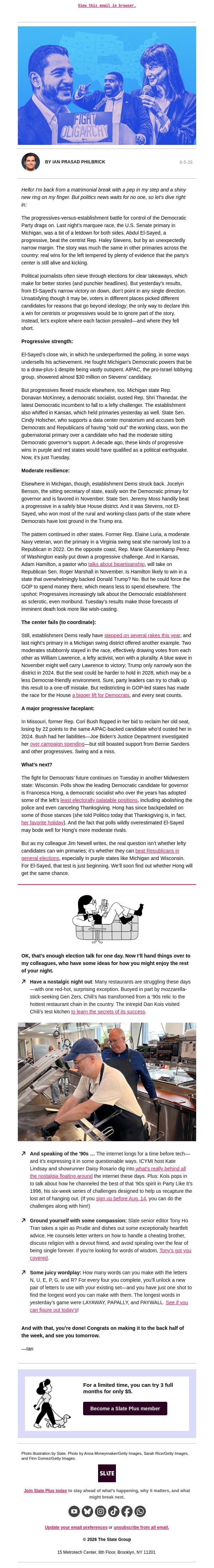 Who really won last night's Democratic power struggle? email from Slate screenshot