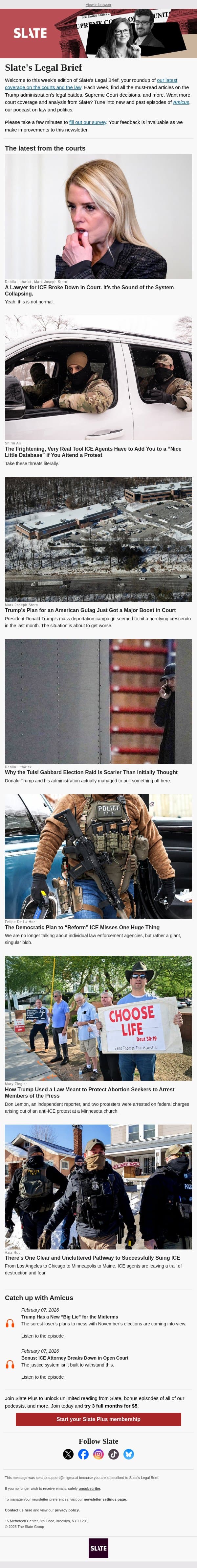 The sound of the system collapsing email from Slate screenshot