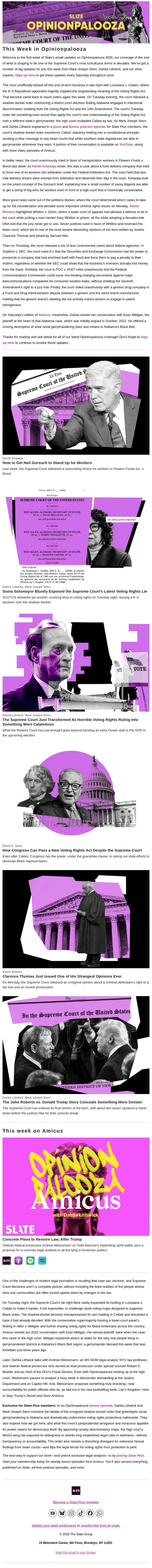 A devastating blow to voting rights email from Slate screenshot
