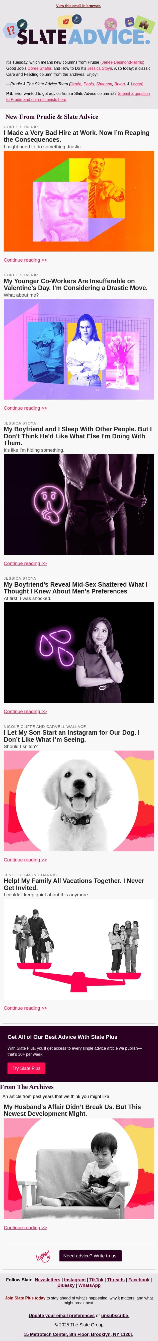 I Made a Very Bad Hire at Work. Now I’m Reaping the Consequences. email from Slate screenshot