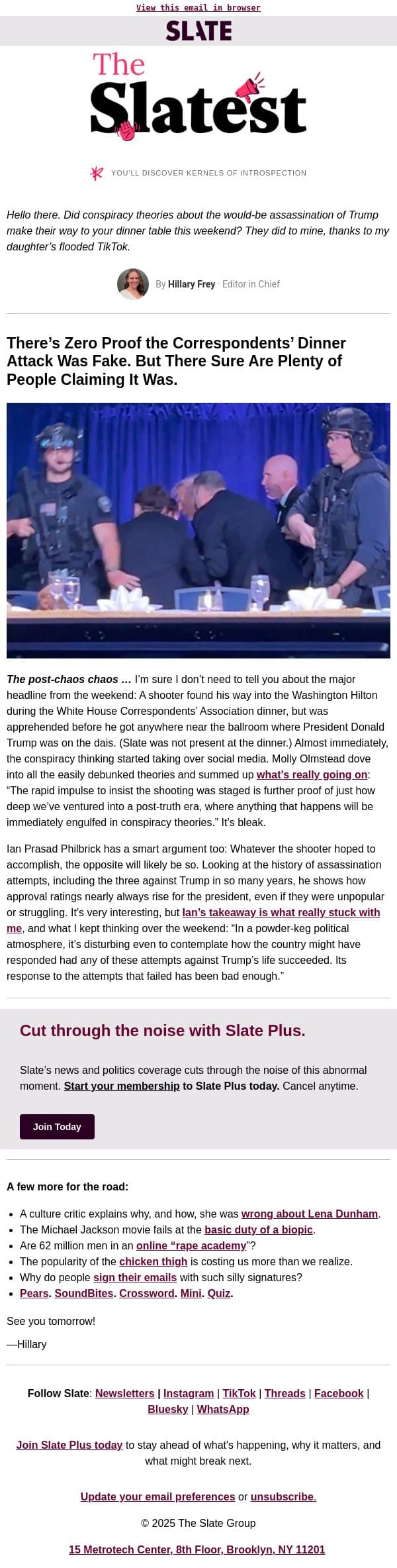 We’re fully in the post-truth era email from Slate screenshot