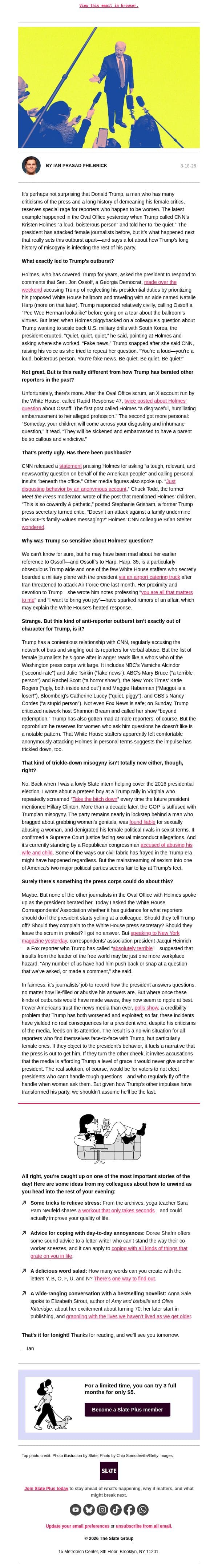 Trump’s trickle-down misogyny email from Slate screenshot