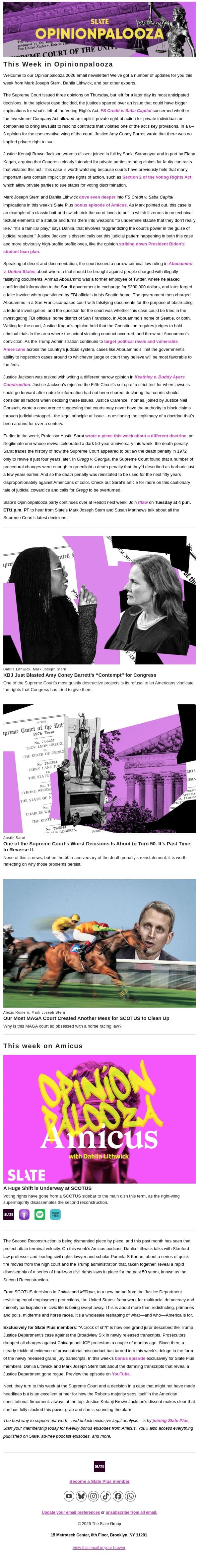 A classic bait-and-switch trick the court loves to pull email from Slate screenshot