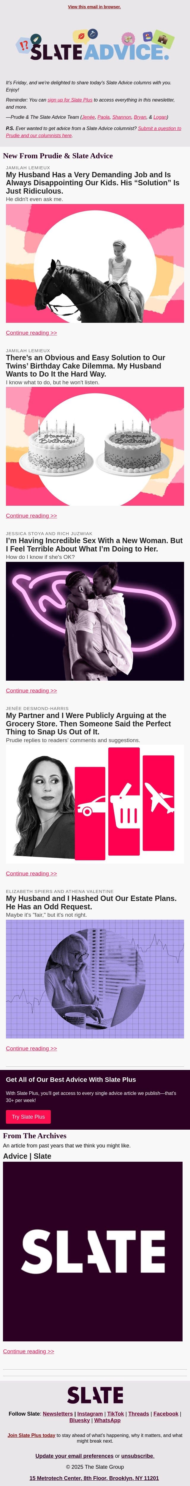 My Husband Has a Very Demanding Job and Is Always Disappointing Our Kids. His “Solution” Is Just Ridiculous. email from Slate screenshot