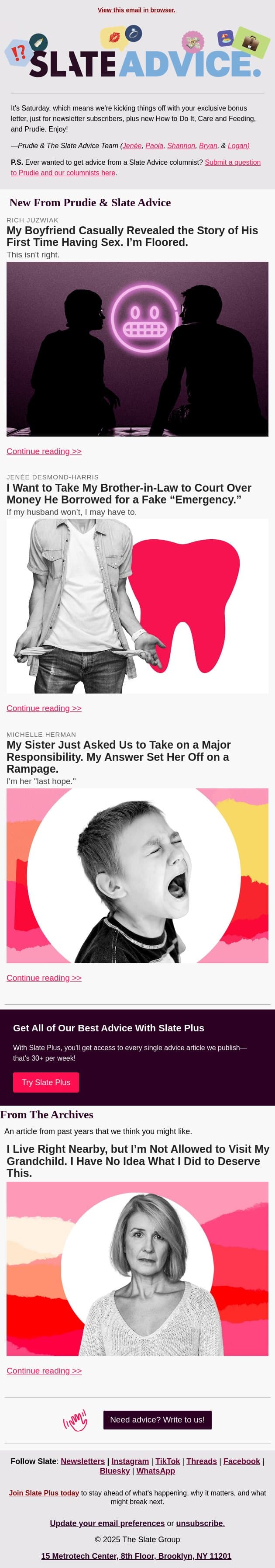 My Boyfriend Casually Revealed the Story of His First Time Having Sex. I’m Floored. email from Slate screenshot