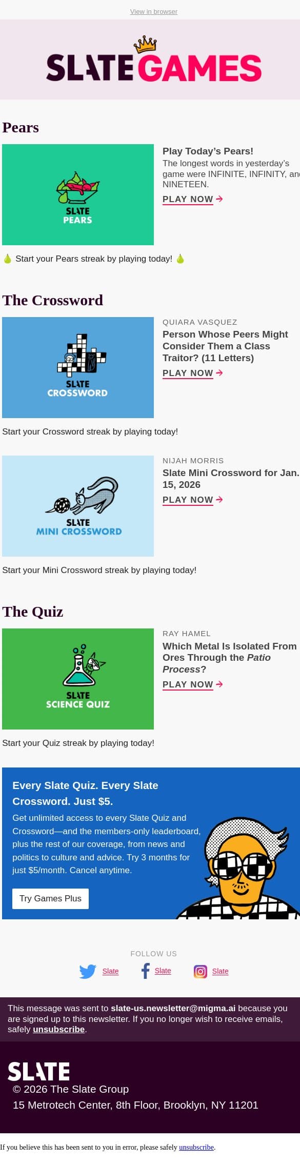 Person whose peers might consider them a class traitor? (11 letters) email from Slate screenshot