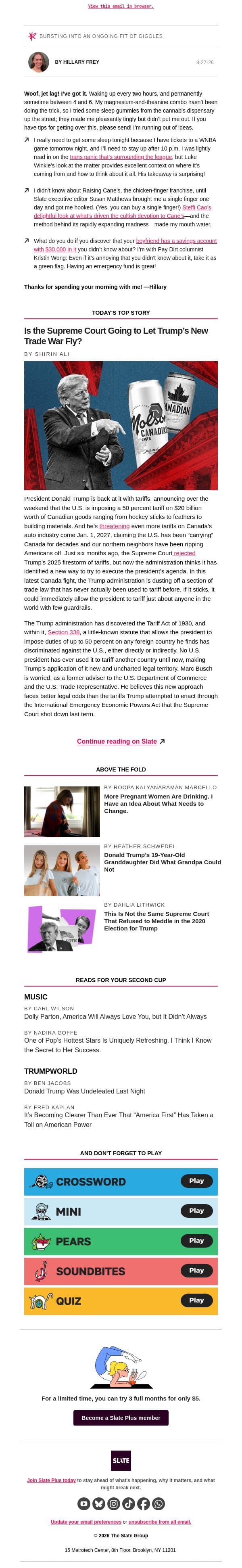 The restaurant with the secret sauce email from Slate screenshot