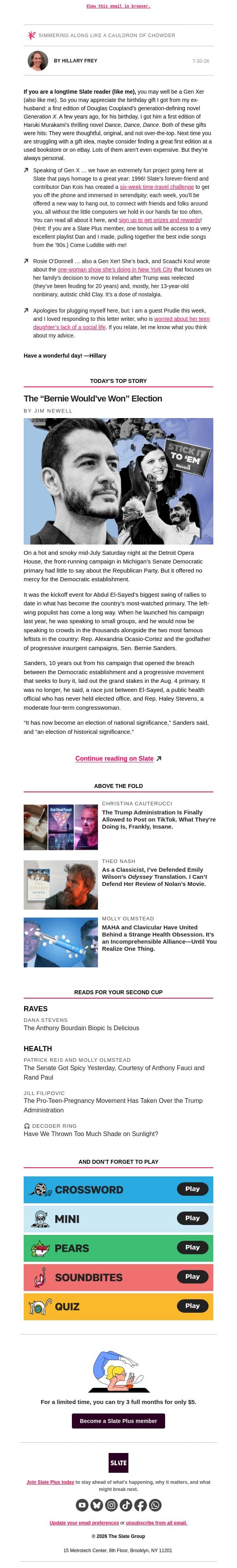 Party with me like it’s 1996 email from Slate screenshot